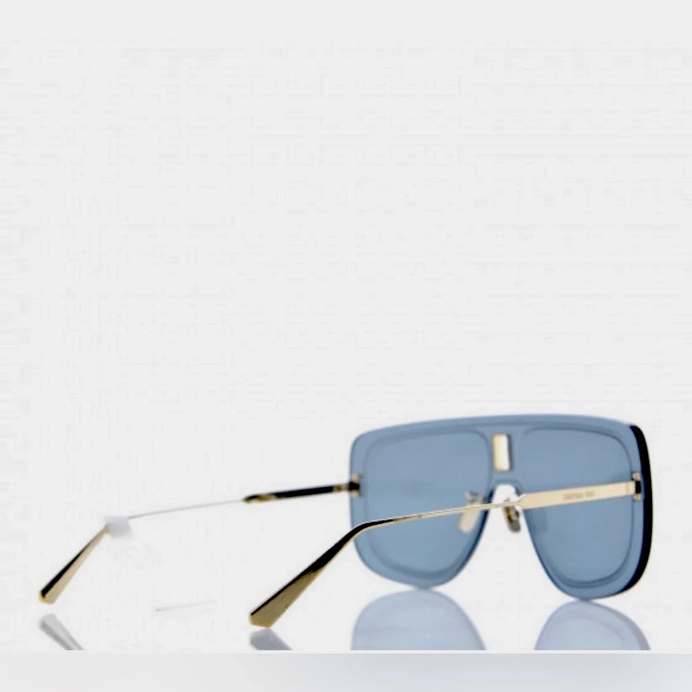💯AUTH NEW ULTRADIOR MU Christian Dior Sunglasses & Case oversized Blue Gold